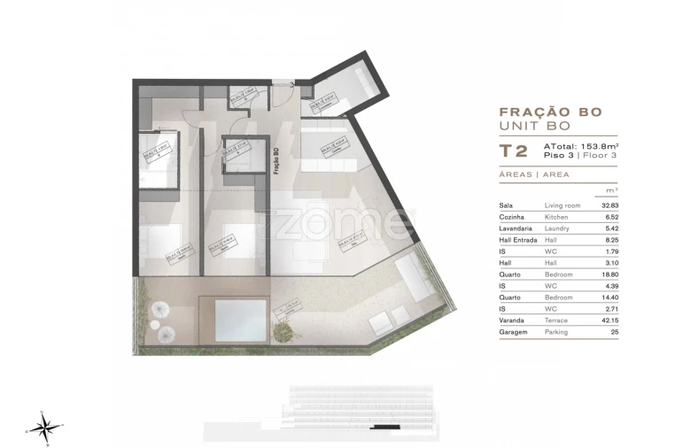 Apartamento T2 para Venda em Gondomar (São Cosme), Valbom e Jovim Planta 1