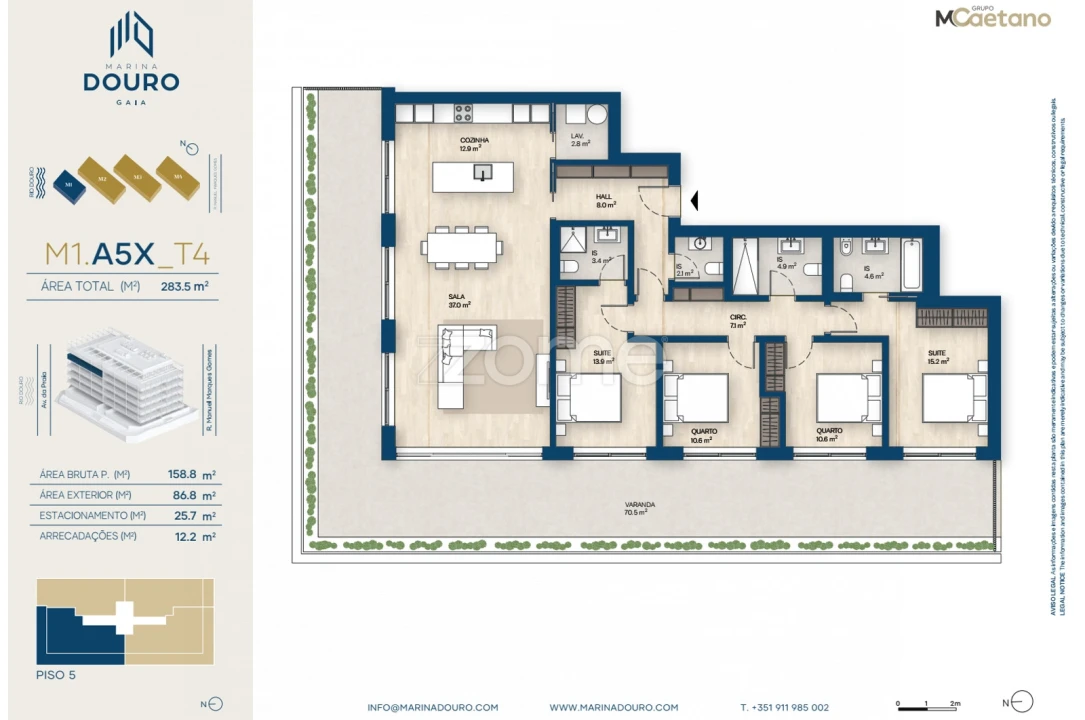 Apartamento T4 para Venda em Canidelo Foto 3