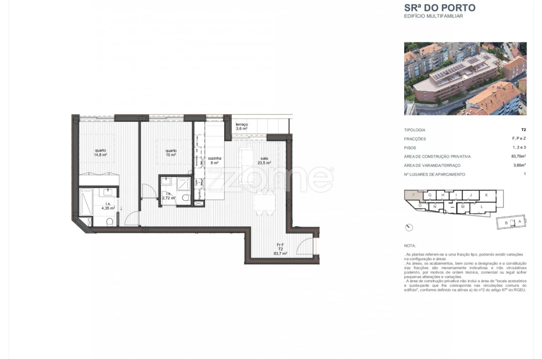 Apartamento T2 para Venda em Ramalde Foto 9
