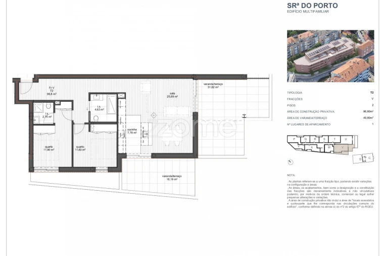 Apartamento T2 para Venda em Ramalde Foto 9