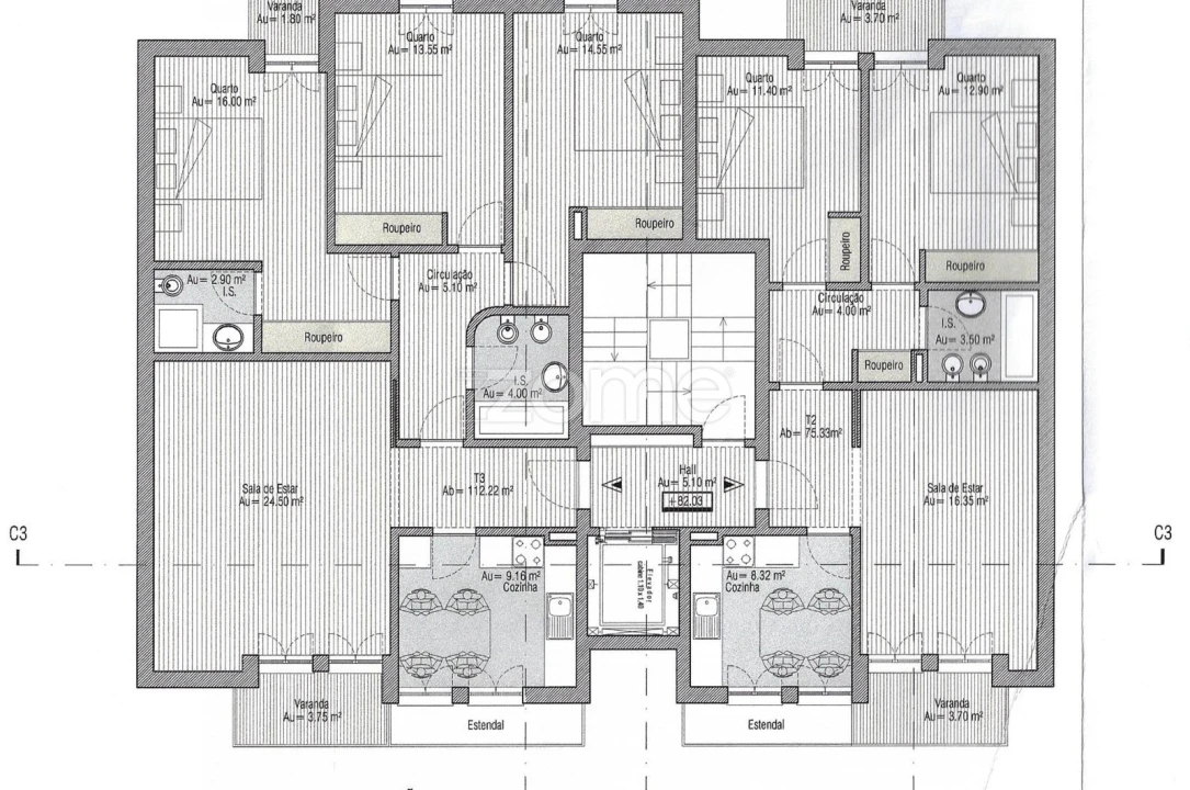 Apartamento T2 para Venda em Eiras e São Paulo de Frades Planta 2