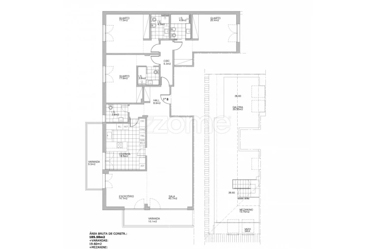 Apartamento T4 para Venda em Carcavelos e Parede Planta 1