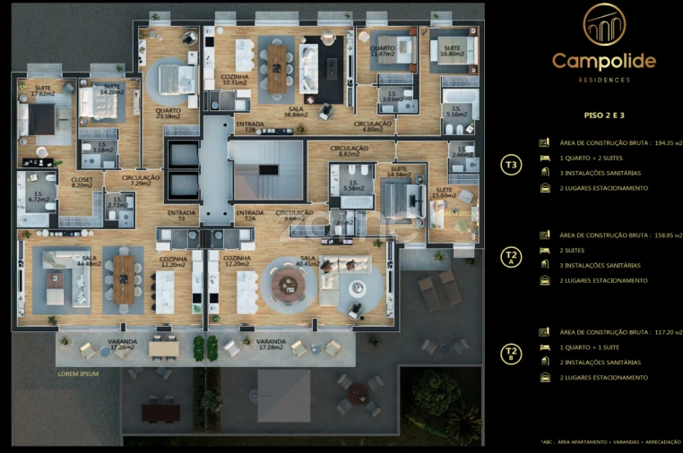 Apartamento T3 para Venda em Campolide Planta 1