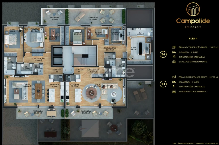 Apartamento T4 para Venda em Campolide Planta 1