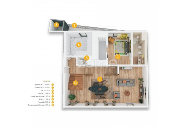 Apartamento T2 para Venda em Areeiro Planta 1