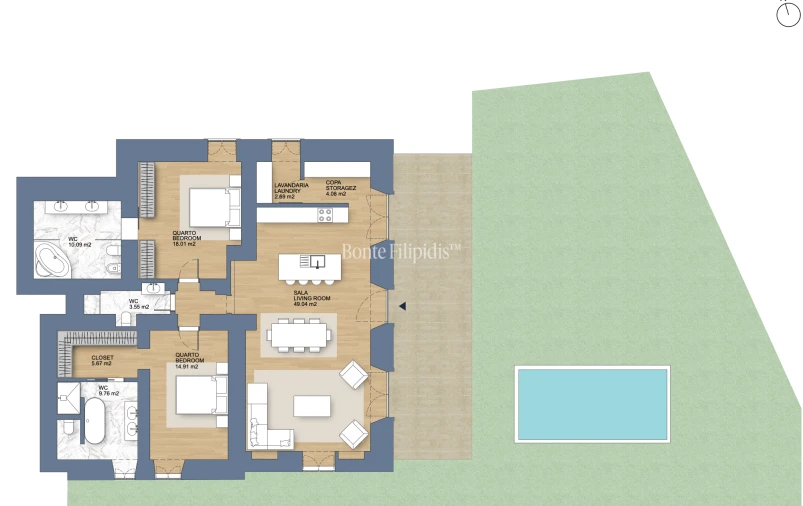 Apartamento T2 para Venda em Cascais e Estoril Planta 1