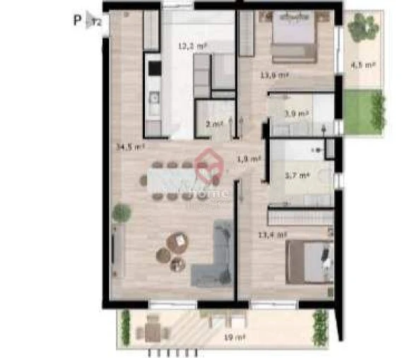 Apartamento T3 para Venda em Conceição e Cabanas de Tavira Planta 1