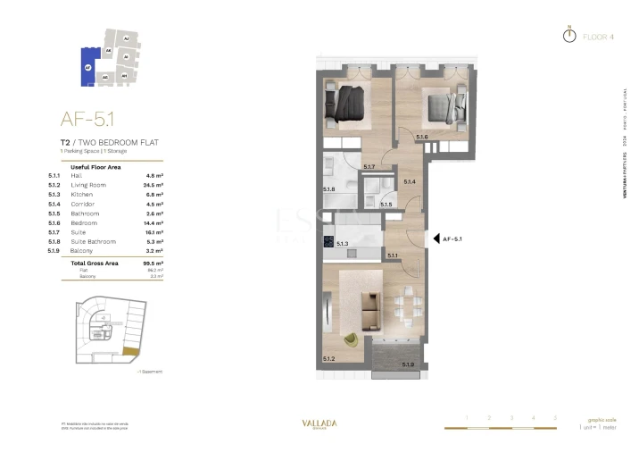 Apartamento T2 para Venda em Bonfim Planta 1