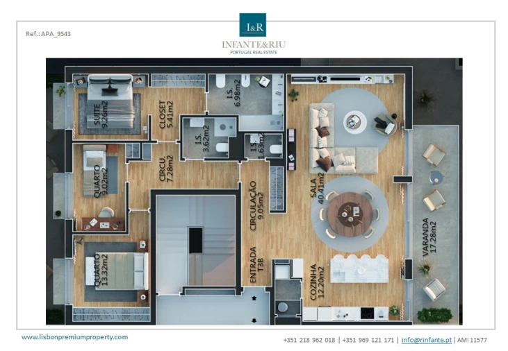 Apartamento T3 para Venda em Campolide Planta 1