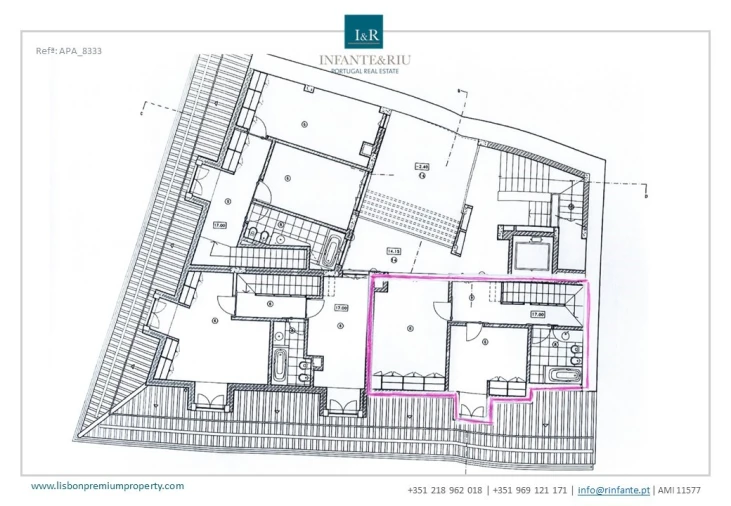 Apartamento T3 para Venda em Misericórdia Planta 2
