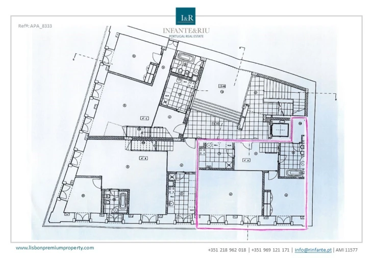 Apartamento T3 para Venda em Misericórdia Planta 1