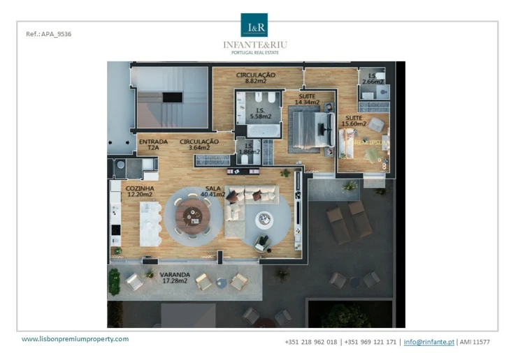 Apartamento T2 para Venda em Campolide Planta 1