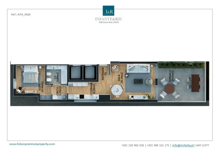 Apartamento T1 para Venda em Campolide Planta 1