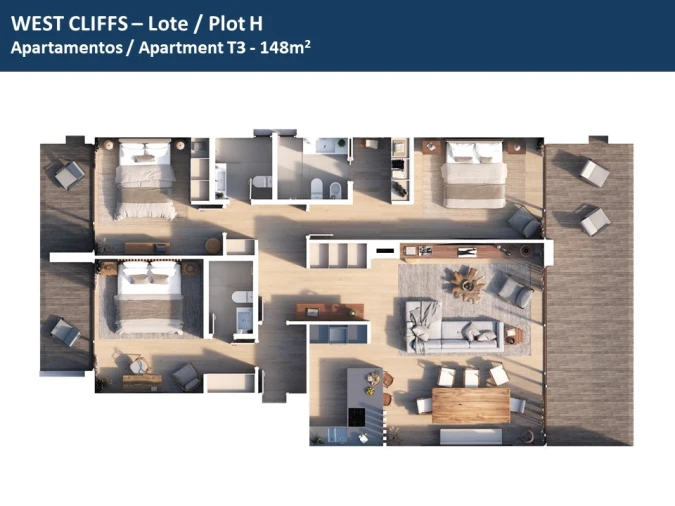Apartamento T3 para Venda em Vau Planta 1