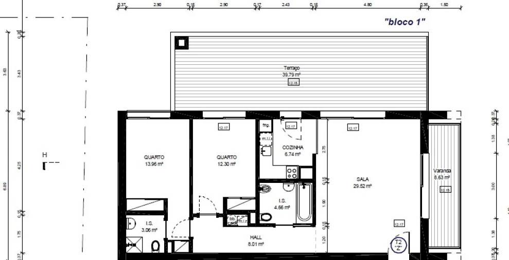 Apartamento T2 para Venda em Conceição e Cabanas de Tavira Planta 1