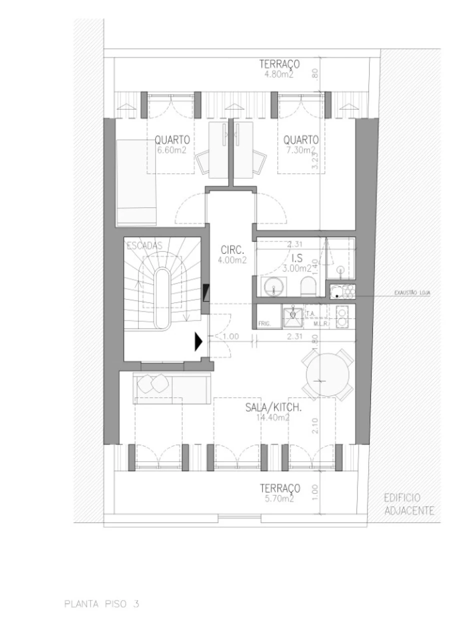 Apartamento T2 para Venda em São Vicente Planta 1