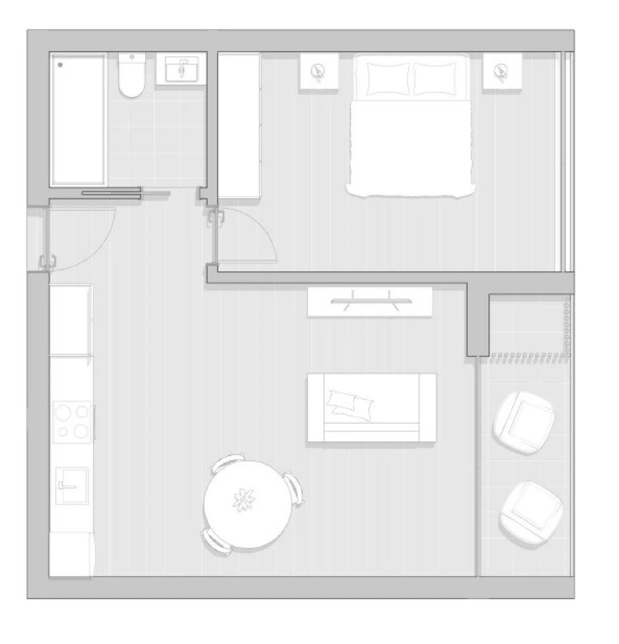 Apartamento T1 para Venda em Gafanha da Boa Hora Planta 1