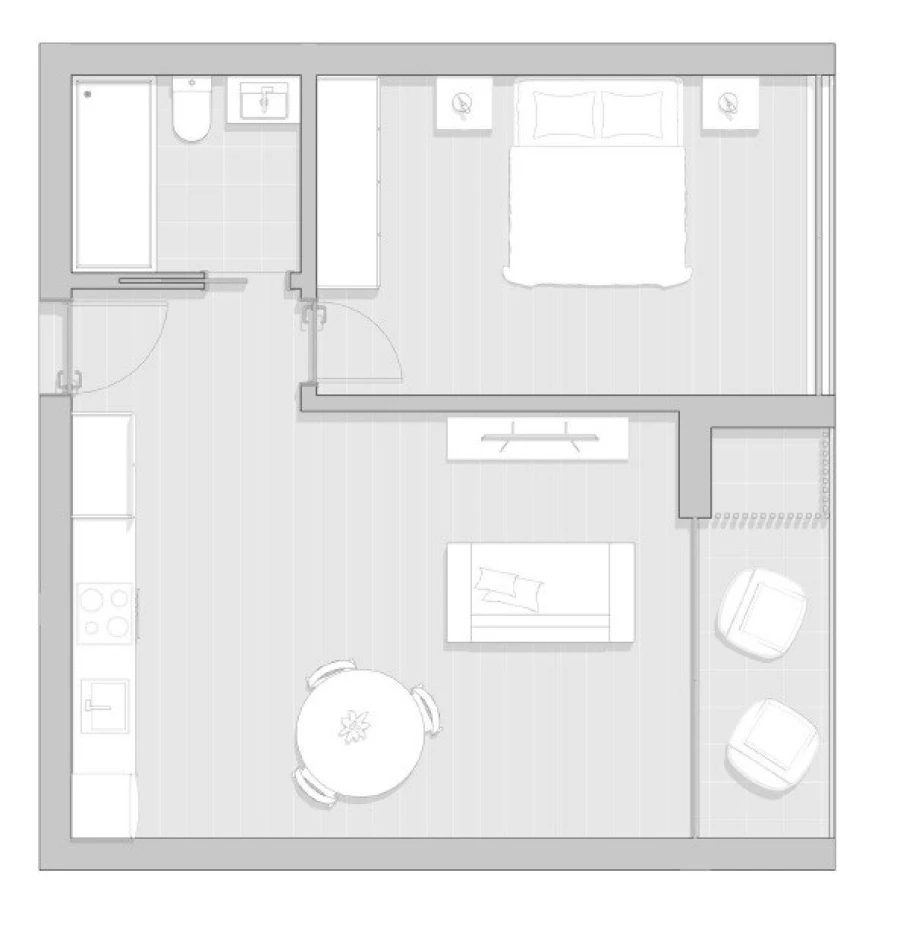 Apartamento T1 para Venda em Gafanha da Boa Hora Planta 1