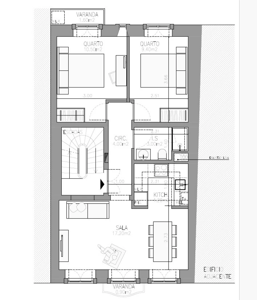 Apartamento T2 para Venda em São Vicente Planta 1