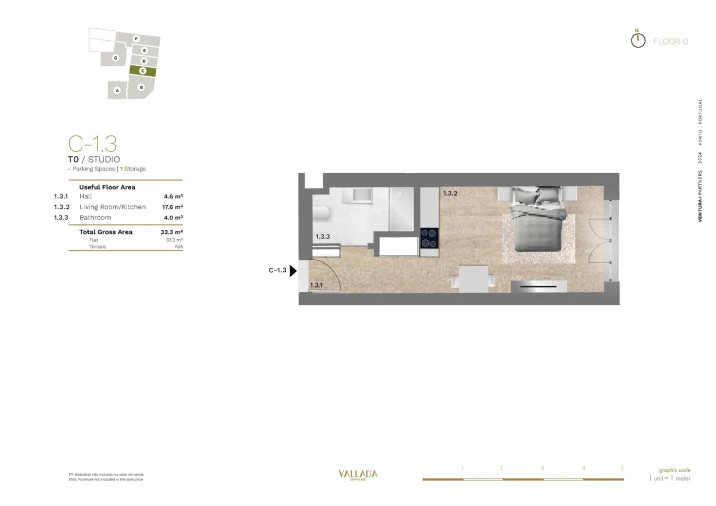 Apartamento T0 para Venda em Bonfim Planta 1