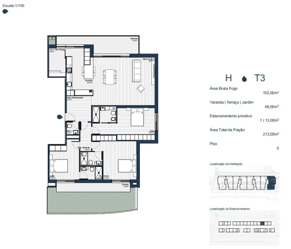 Apartamento T3 para Venda em Arcozelo Planta 1