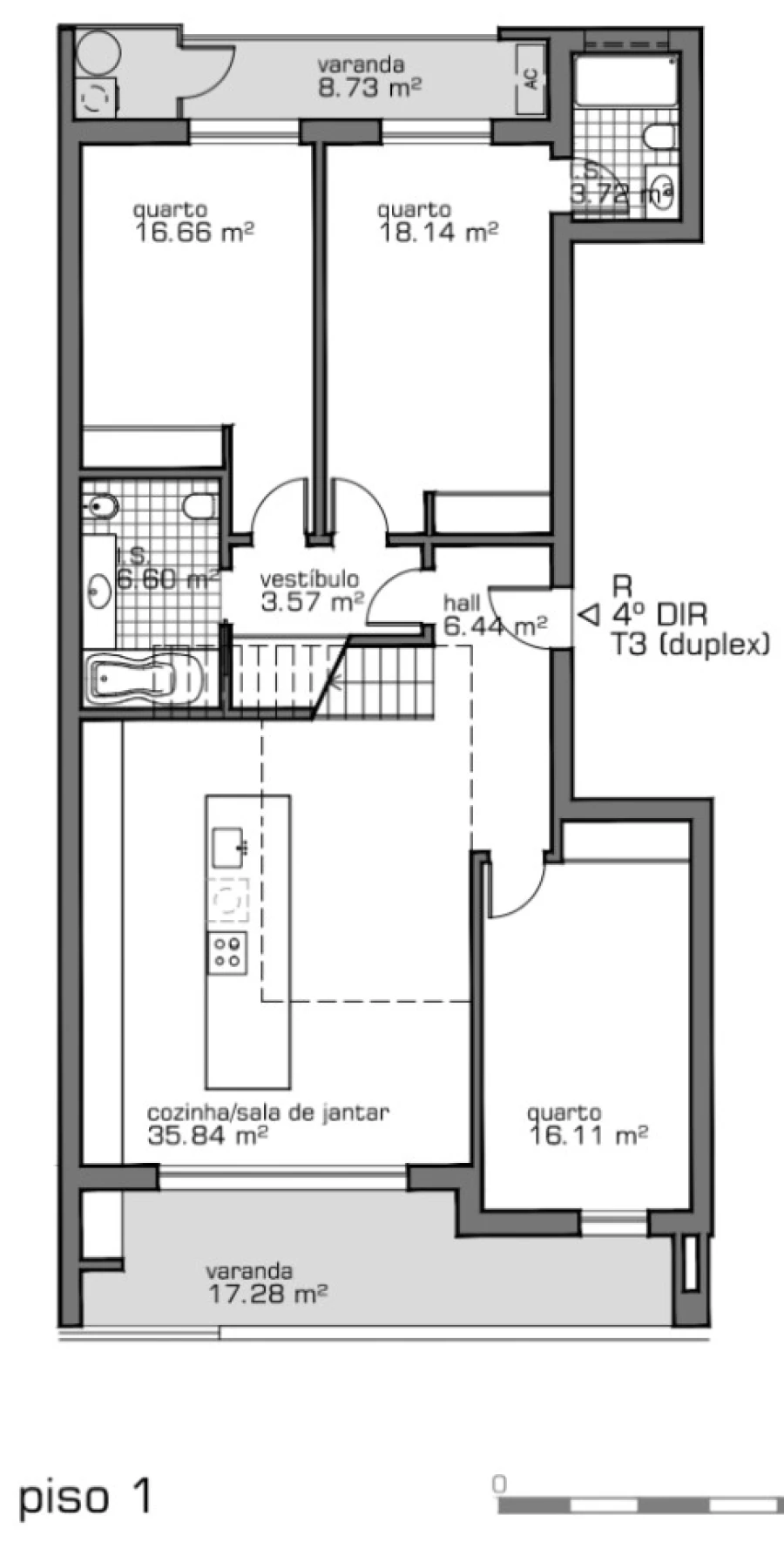 Apartamento T3 para Venda em Montijo e Afonsoeiro Planta 1