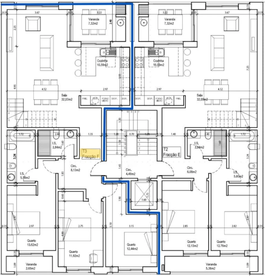 Apartamento T3 para Venda em Corroios Planta 1