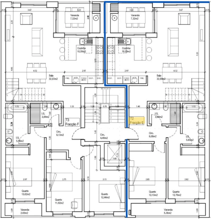 Apartamento T2 para Venda em Corroios Planta 1