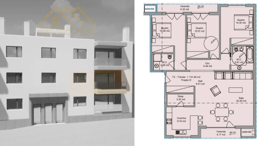 Apartamento T3 para Venda em Ramalhal Foto 4