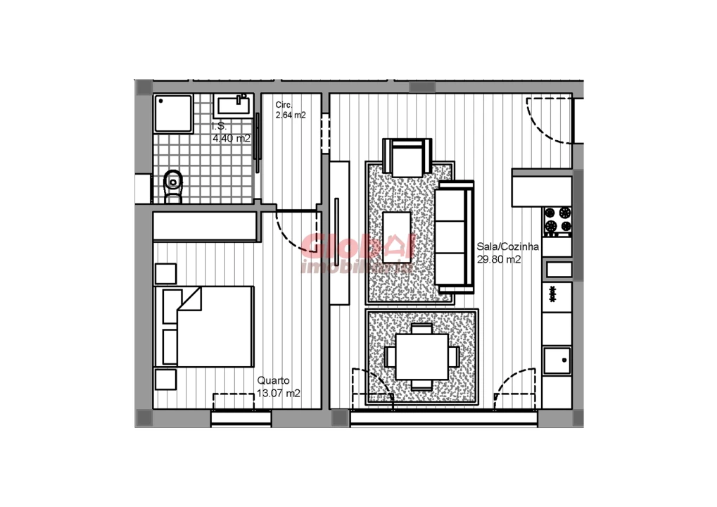 Apartamento T1 para Venda em Currelos, Papízios e Sobral Foto 3