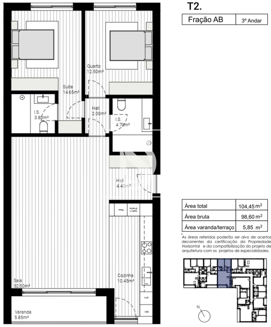 Apartamento T2 para Venda em Lordelo Foto 12