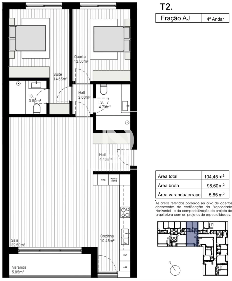 Apartamento T2 para Venda em Lordelo Foto 12
