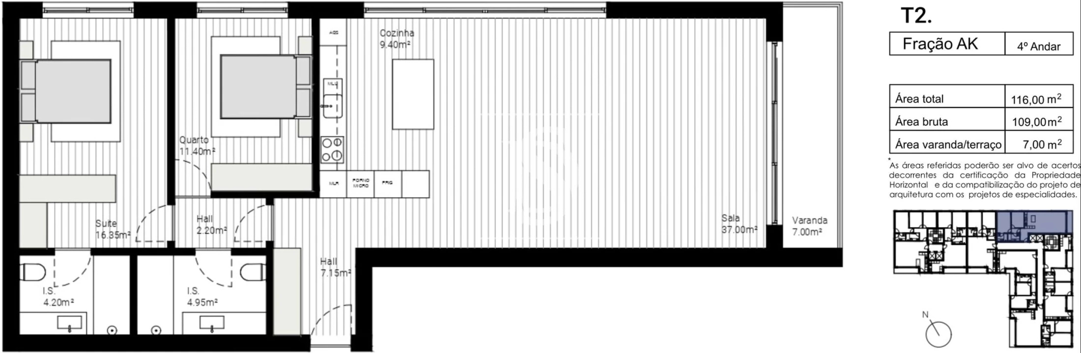 Apartamento T2 para Venda em Lordelo Foto 12