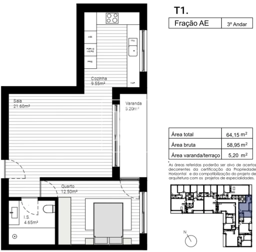 Apartamento T1 para Venda em Lordelo Foto 12