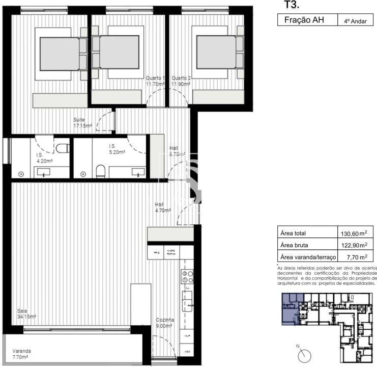 Apartamento T3 para Venda em Lordelo Foto 12