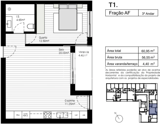 Apartamento T1 para Venda em Lordelo Foto 12