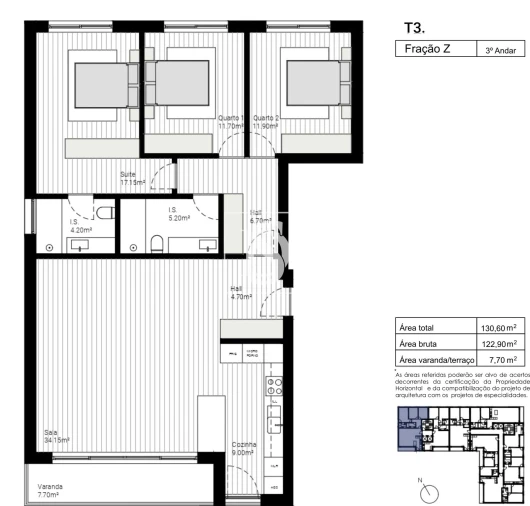 Apartamento T3 para Venda em Lordelo Foto 12