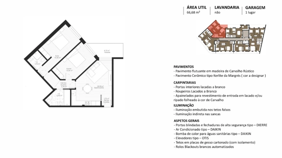 Apartamento T2 para Venda em Esgueira Planta 1