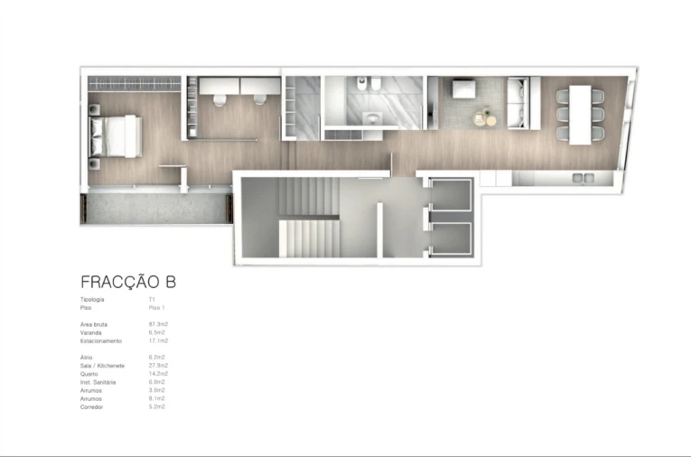 Apartamento T1 para Venda em Cedofeita, Santo Ildefonso, Sé, Miragaia, São Nicolau e Vitória Planta 1