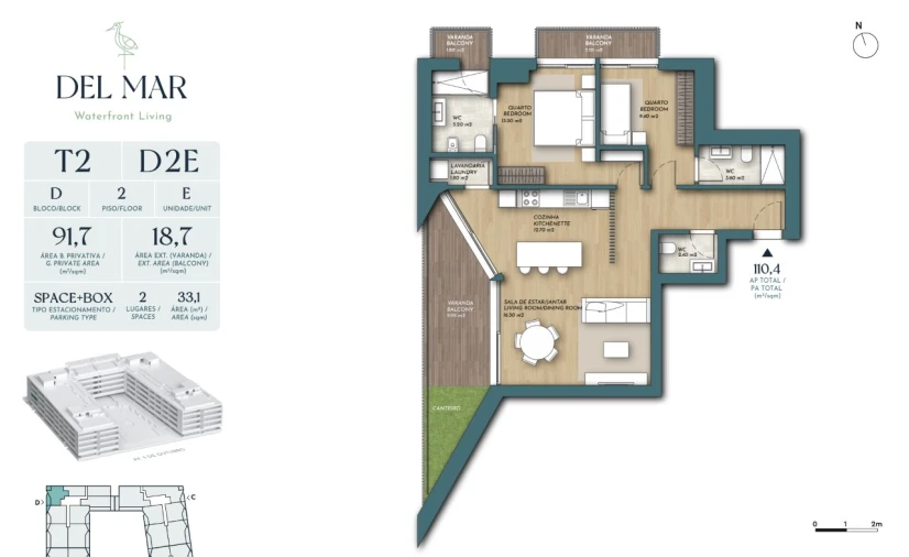 Apartamento T2 para Venda em Olhão Planta 1
