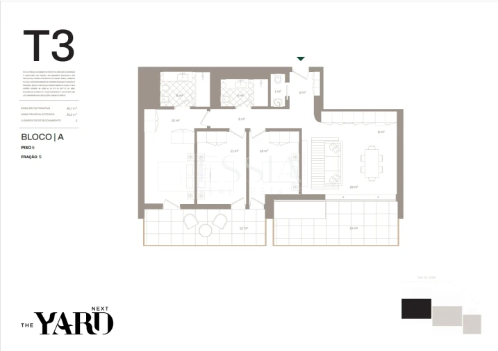 Apartamento T3 para Venda em Santa Marinha e São Pedro da Afurada Planta 1