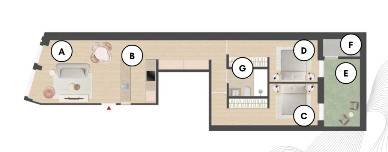 Apartamento T2 para Venda em Cedofeita, Santo Ildefonso, Sé, Miragaia, São Nicolau e Vitória Planta 1
