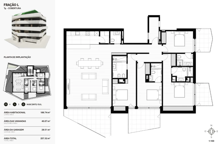 Apartamento T4 para Venda em Anta e Guetim Planta 1