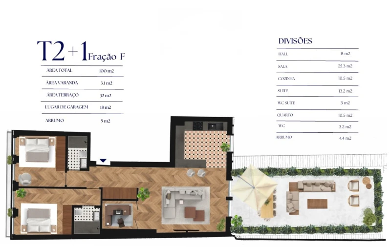 Apartamento T2 para Venda em Cedofeita, Santo Ildefonso, Sé, Miragaia, São Nicolau e Vitória Planta 1