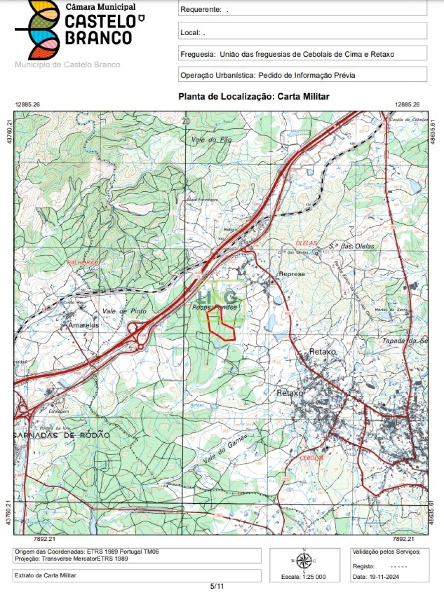 Terreno Agricola ou Rústico para Venda em Cebolais de Cima e Retaxo Planta 1