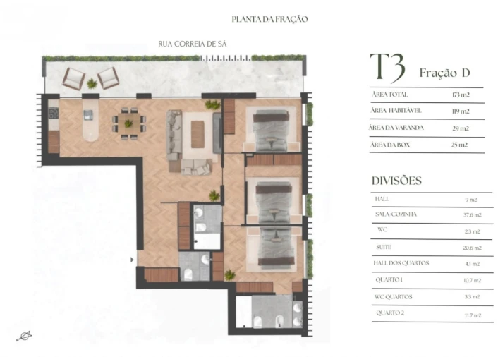 Apartamento T3 para Venda em Lordelo do Ouro e Massarelos Planta 1