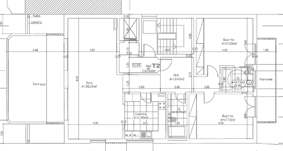 Apartamento T2 para Venda em Cascais e Estoril Planta 1