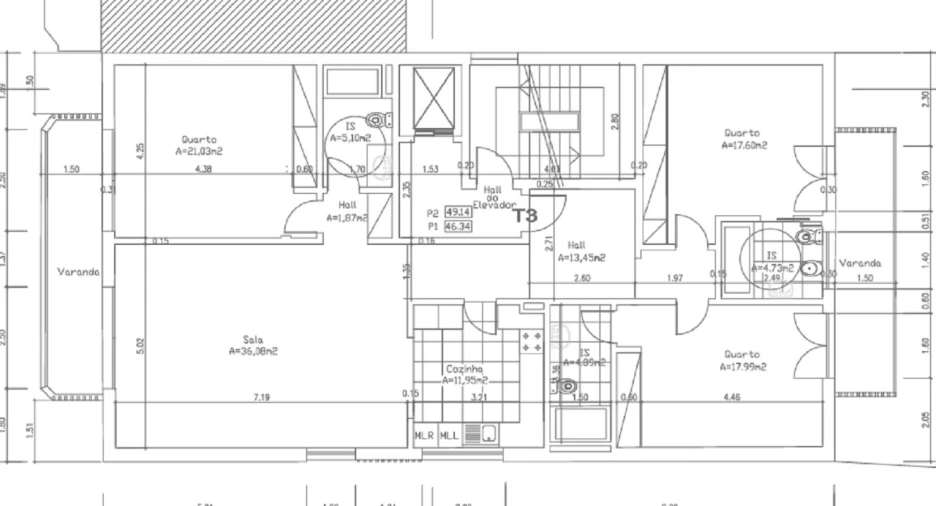 Apartamento T3 para Venda em Cascais e Estoril Planta 1