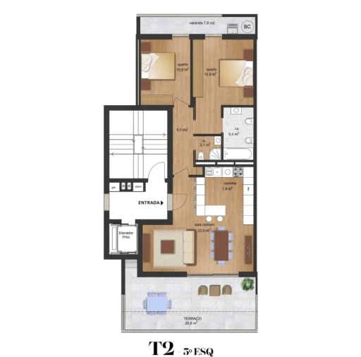 Apartamento T2 para Venda em Creixomil Planta 1