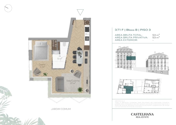 Apartamento T1 para Venda em Santo António Planta 1